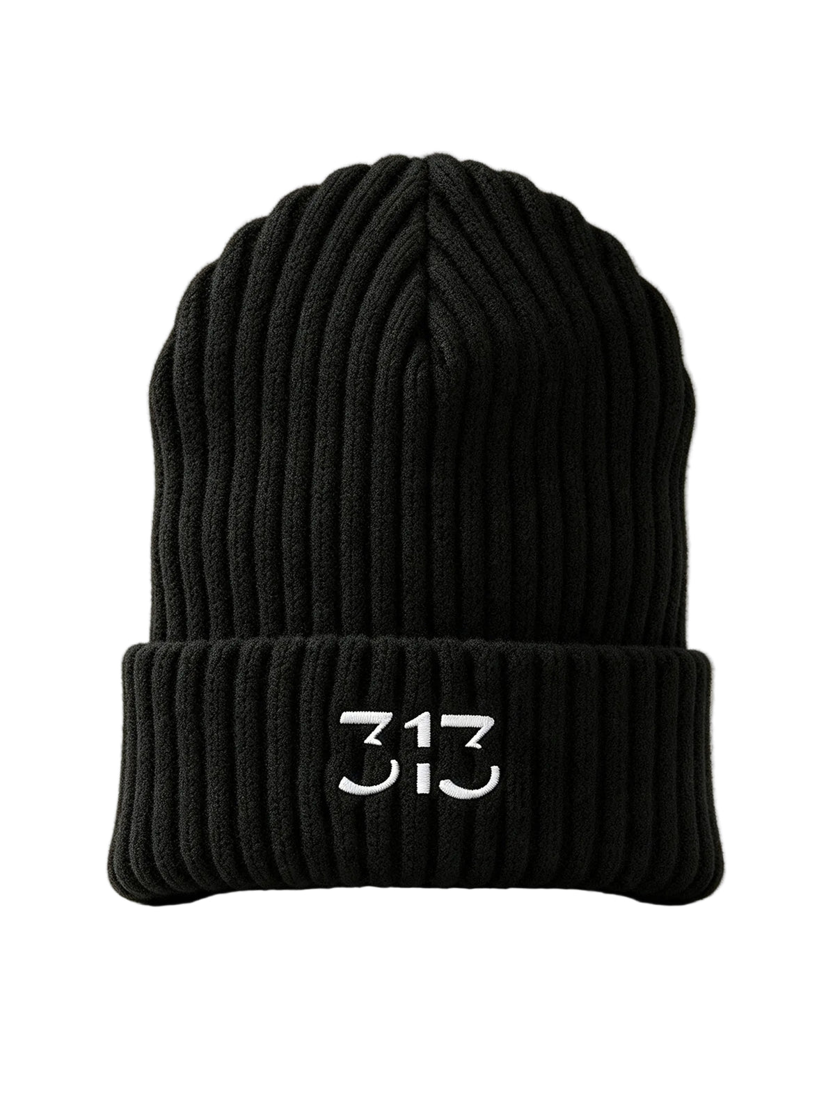 313 Heavy Ribbed Knit Beanie Hat